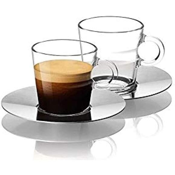 Nespresso Other - NEW IN BOX! Set of 2 NESPRESSO Espresso Cup & Saucer Coffee Set with Coasters